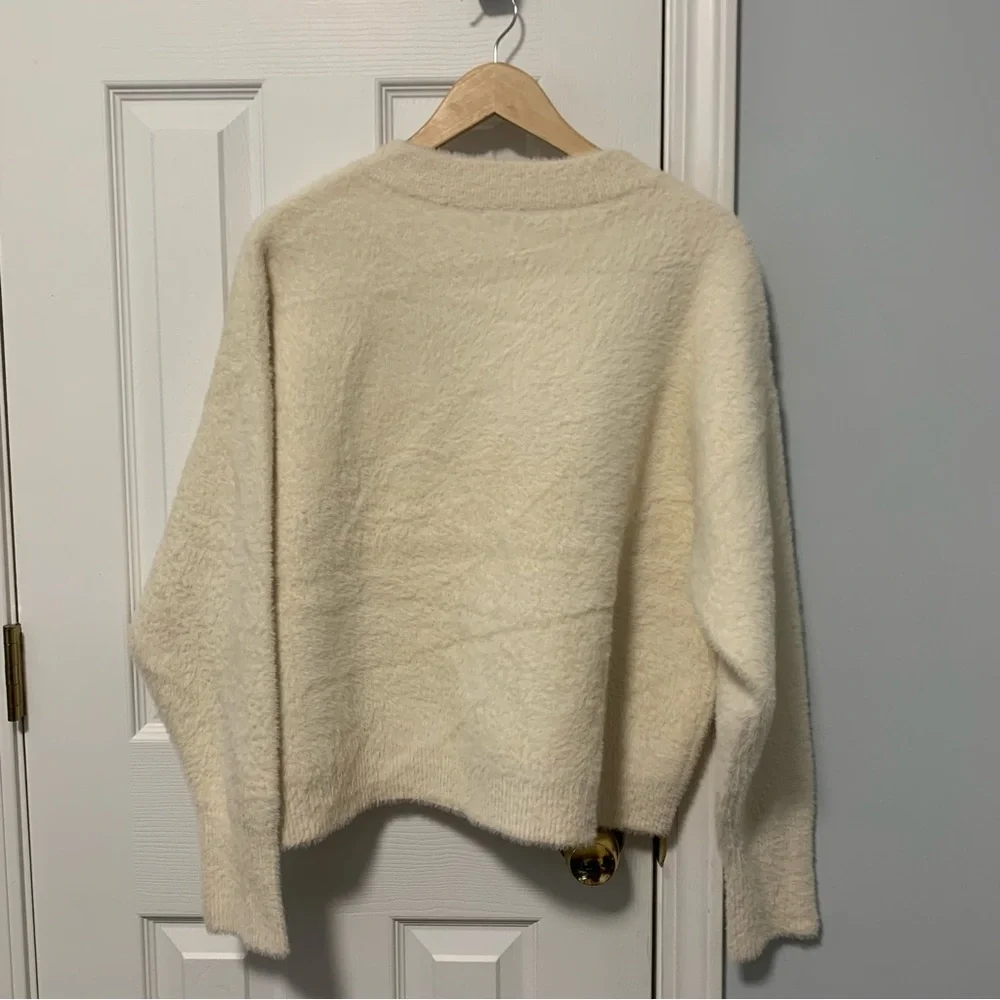 Cream Zip-Up Sweater by Cyrus Large NWT - Picture 6 of 11